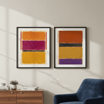 Licorice Allsorts Inspired by Mark Rothko Set of 2 wall - art - picture - poster