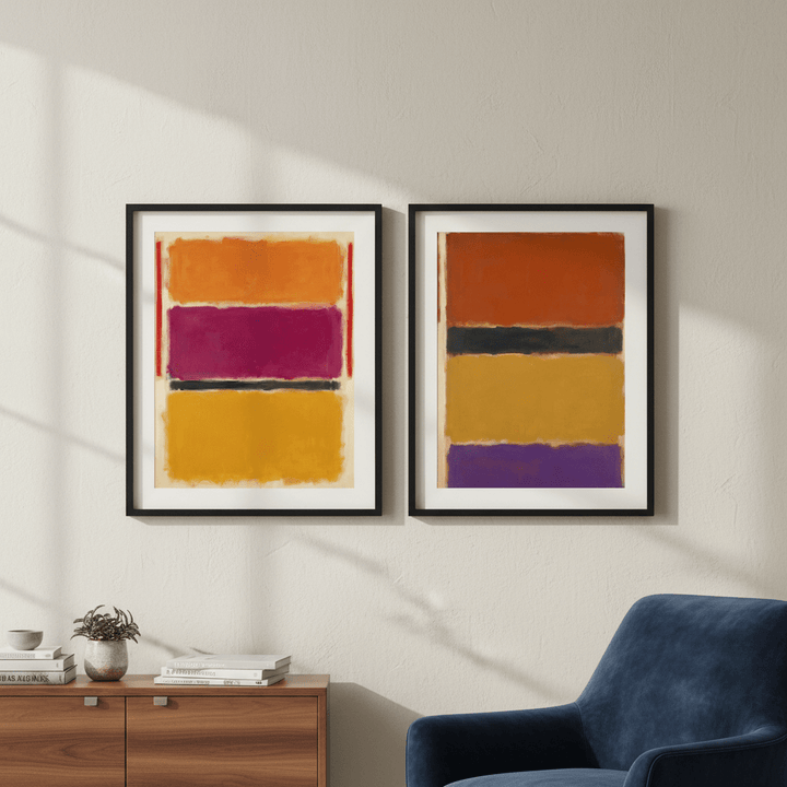 Licorice Allsorts Inspired by Mark Rothko Set of 2 wall - art - picture - poster