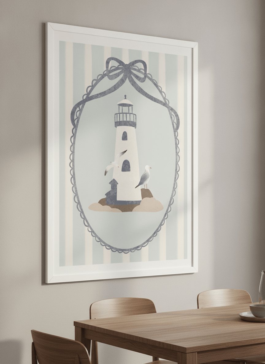 Wall art styled above a dining table in a contemporary home