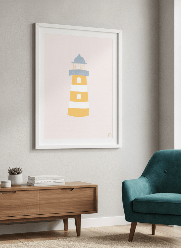Modern wall art styled above a sofa in a neutral living room