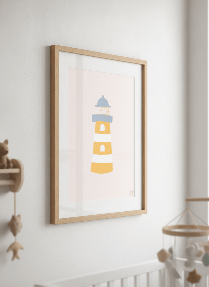 Soft neutral wall art styled in a serene nursery with pastel tones