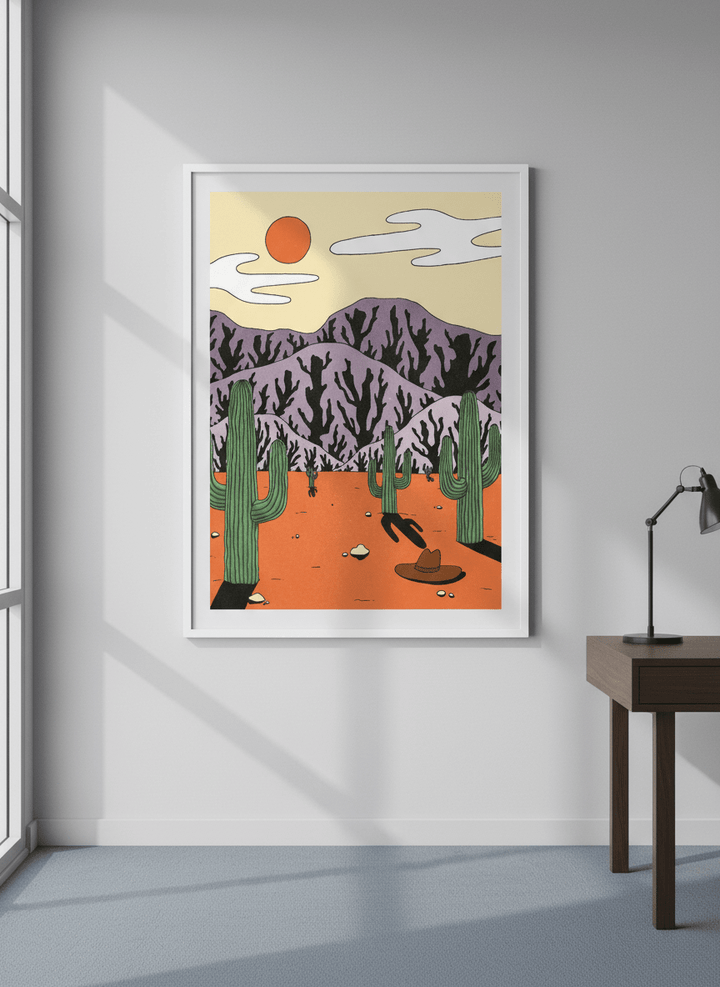 Contemporary wall art featured in a bright modern office workspace