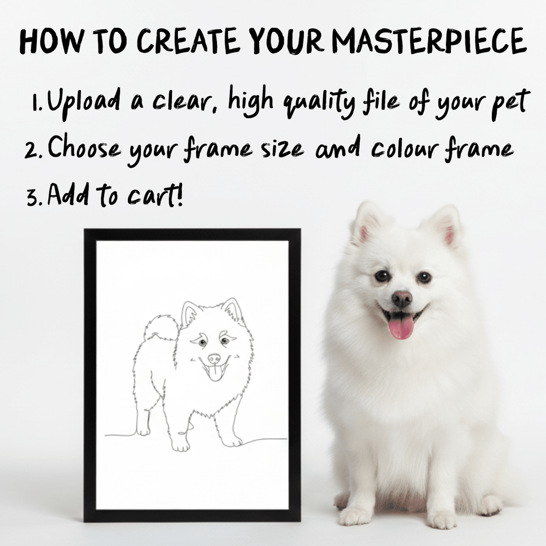 Line Art Pet Drawing Personalised Wall Art wall - art - picture - poster