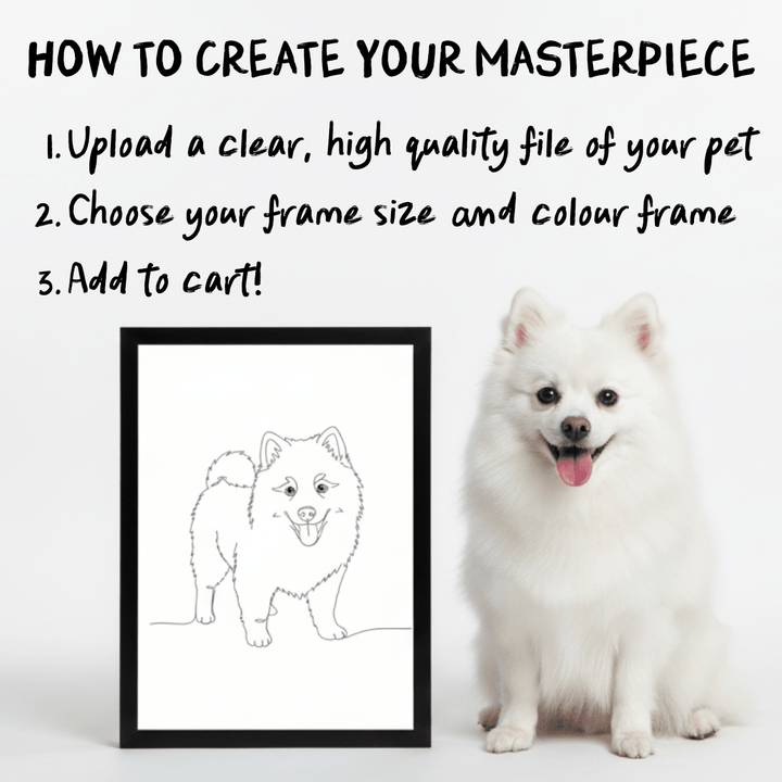 Line Art Pet Drawing Personalised Wall Art wall - art - picture - poster