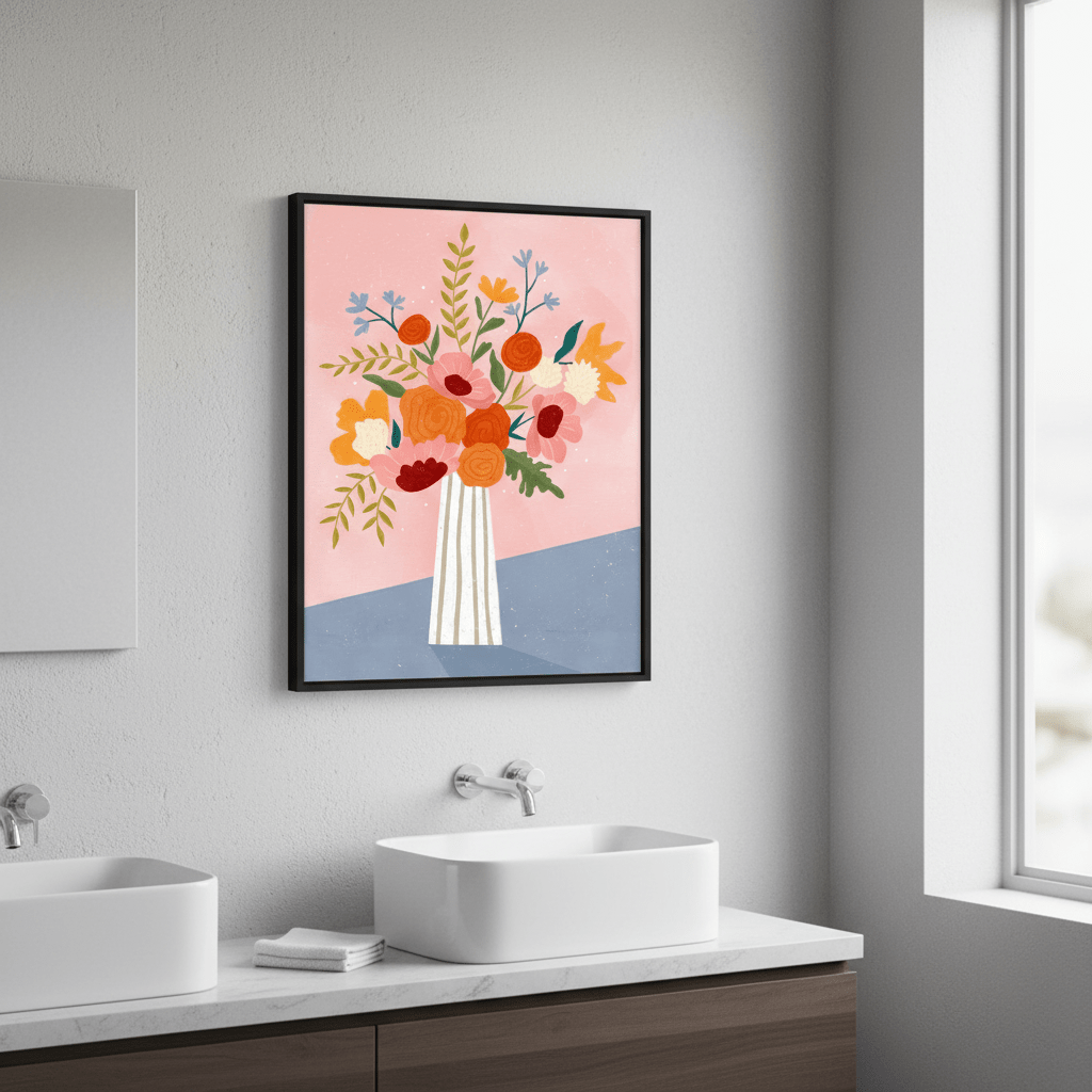 Line Vase with Flowers by Bea Muller wall - art - picture - poster