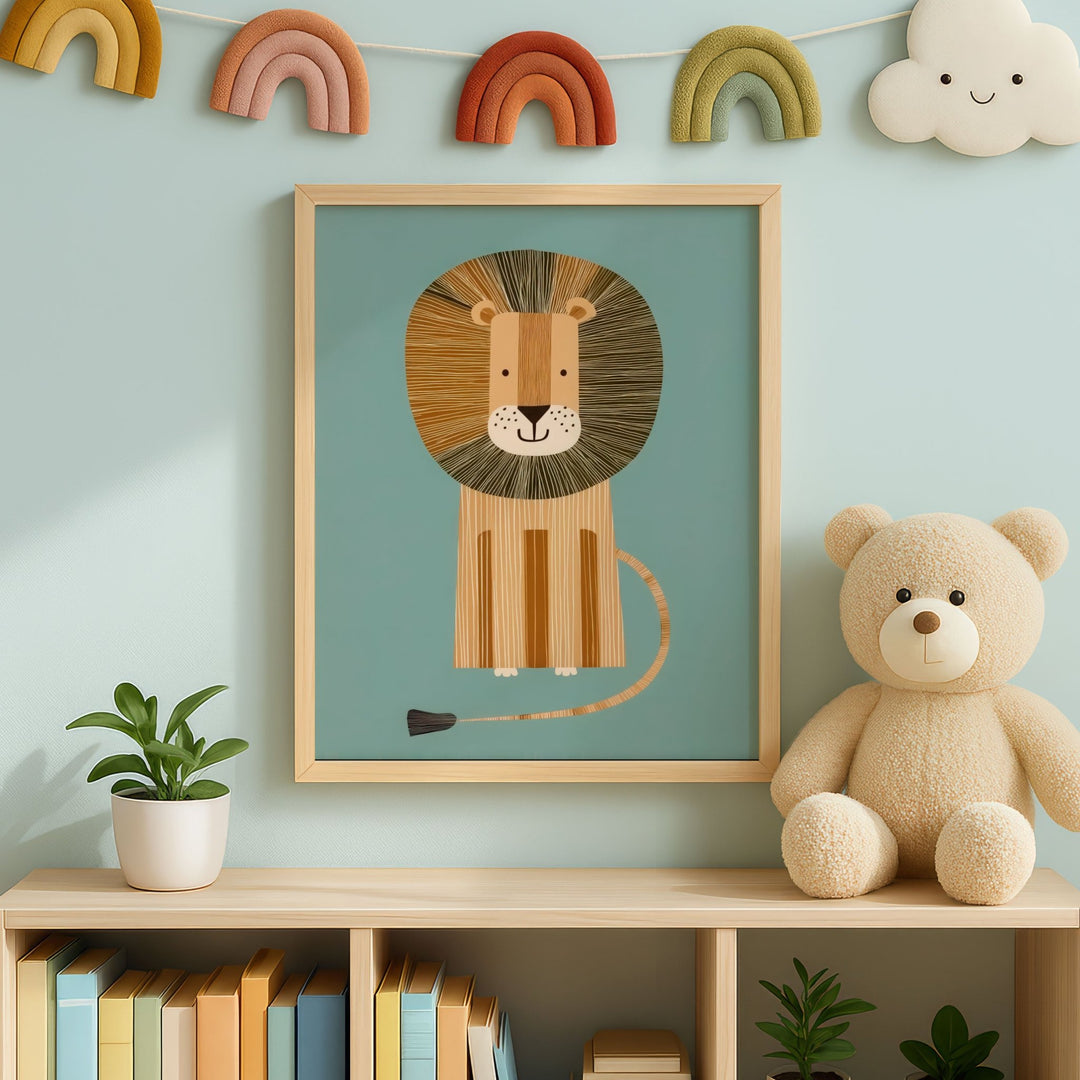 Lion Children's Nursery Wall Art Print wall - art - picture - poster