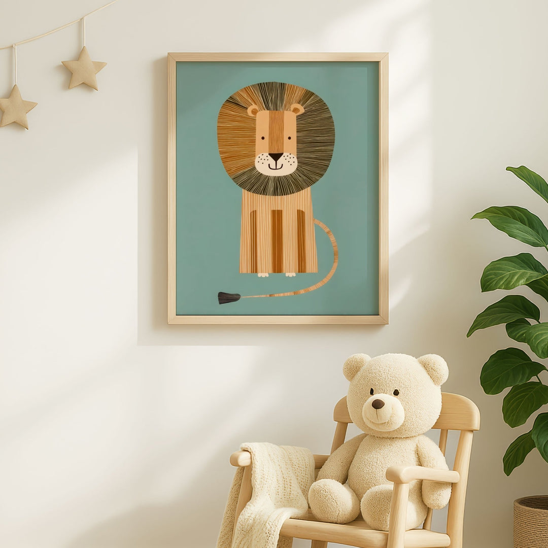 Lion Children's Nursery Wall Art Print wall - art - picture - poster