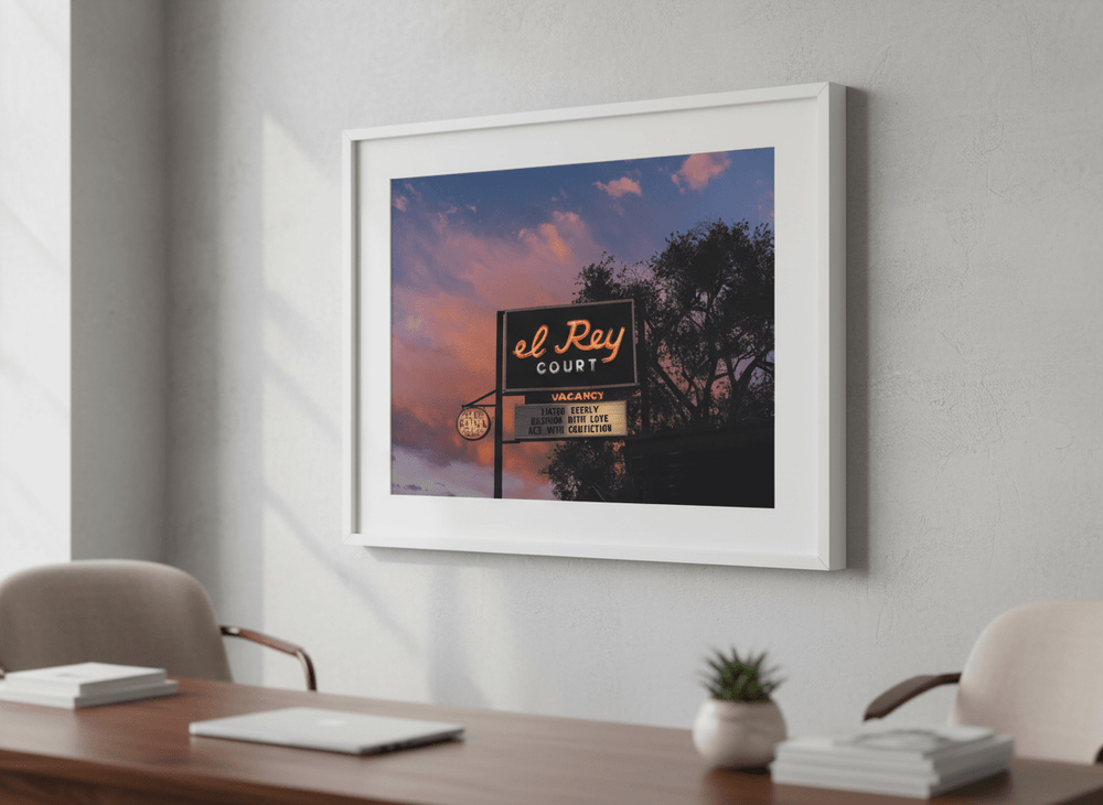 Contemporary wall art featured in a bright modern office workspace