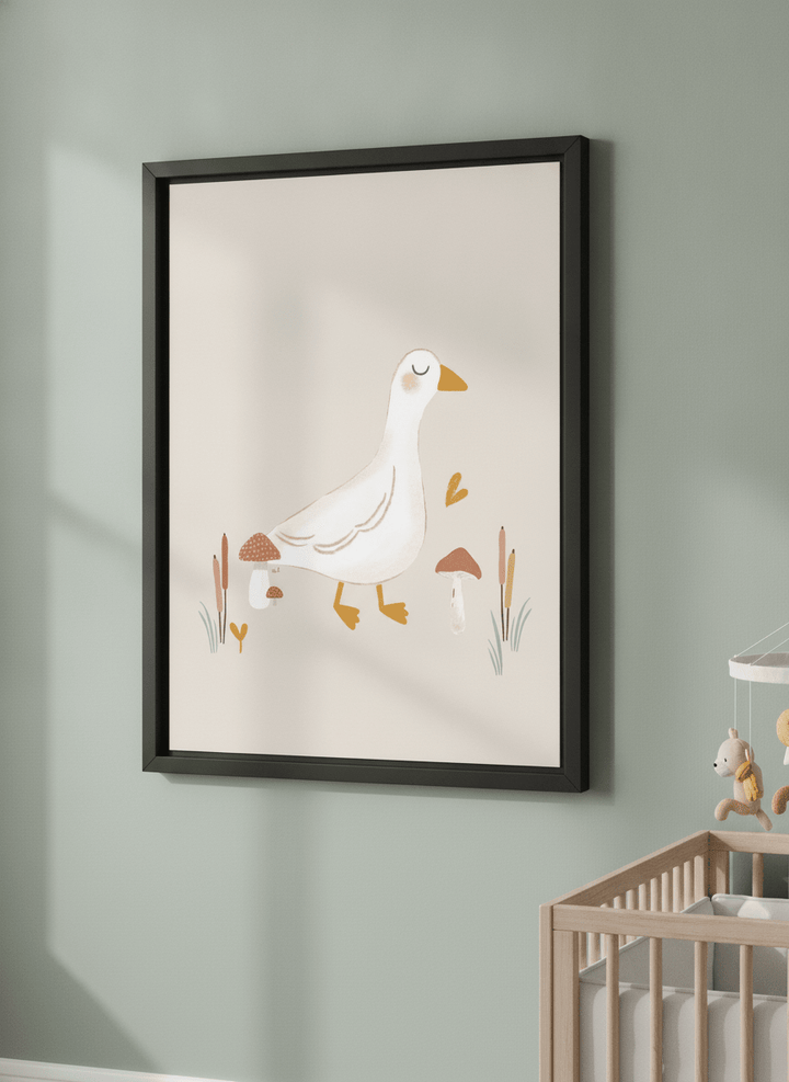 Soft neutral wall art styled in a serene nursery with pastel tones