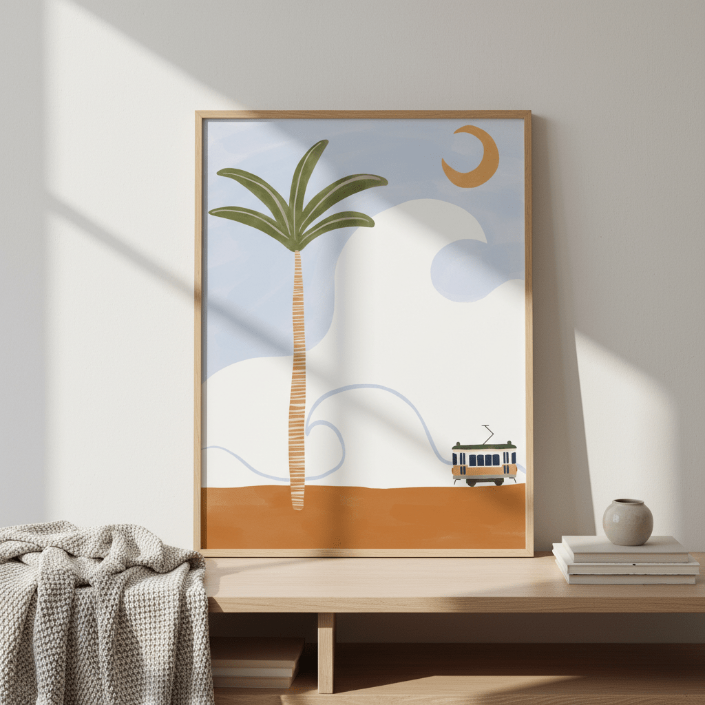 Little Tram by Ivy Green Illustrations wall - art - picture - poster
