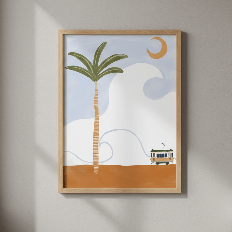 Little Tram by Ivy Green Illustrations wall - art - picture - poster