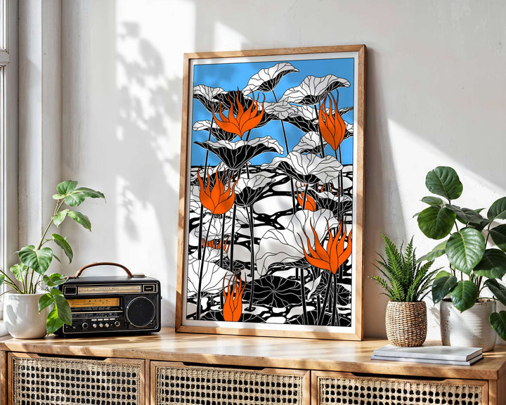 Livin LaVida Lotus Blau by Lisa Goebel wall - art - picture - poster