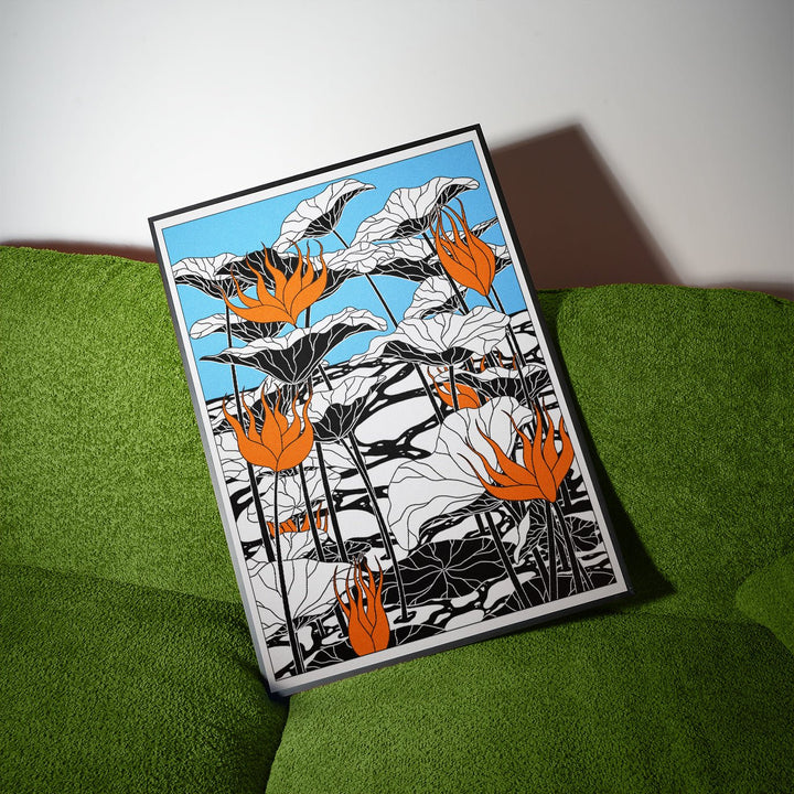 Livin LaVida Lotus Blau by Lisa Goebel wall - art - picture - poster