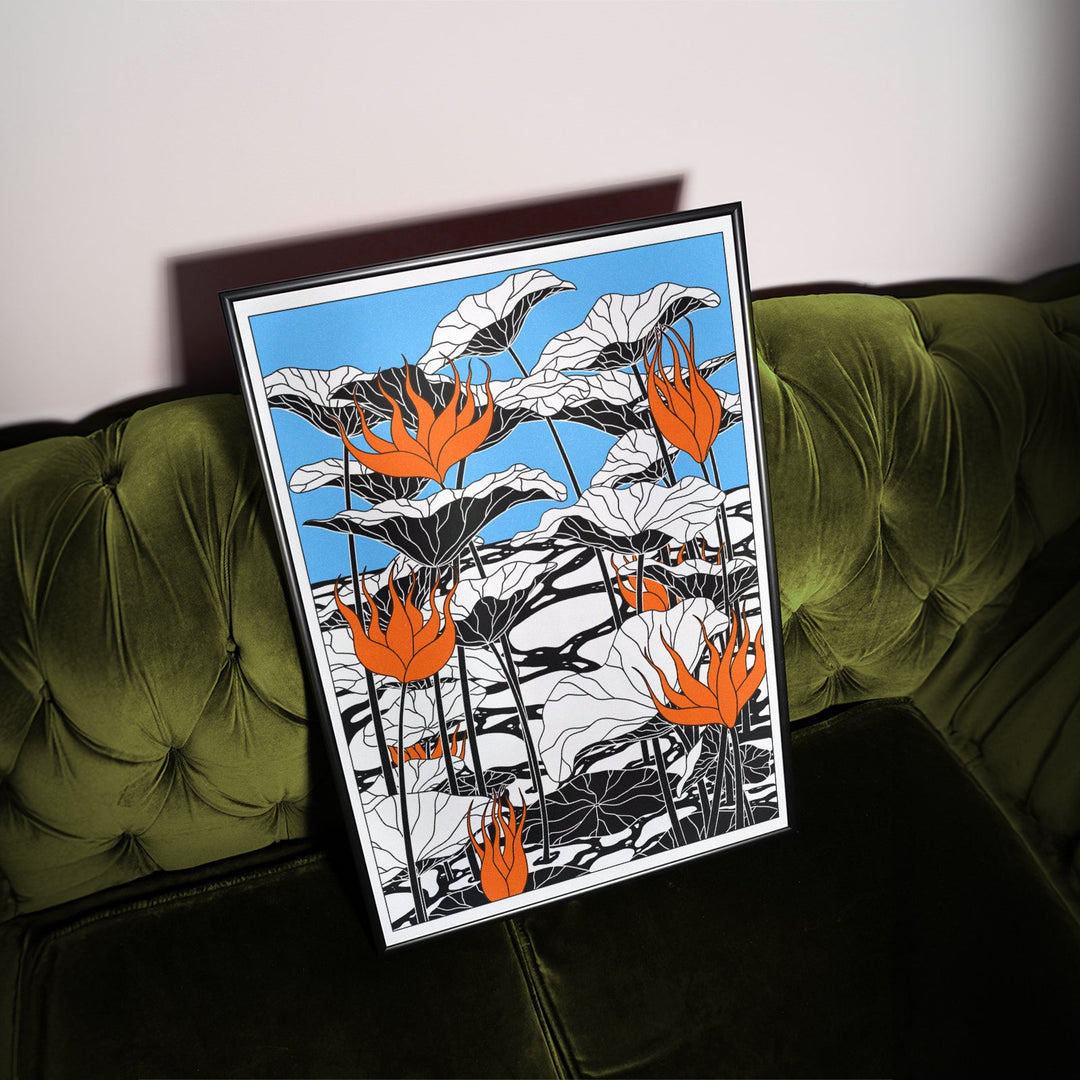 Livin LaVida Lotus Blau by Lisa Goebel wall - art - picture - poster