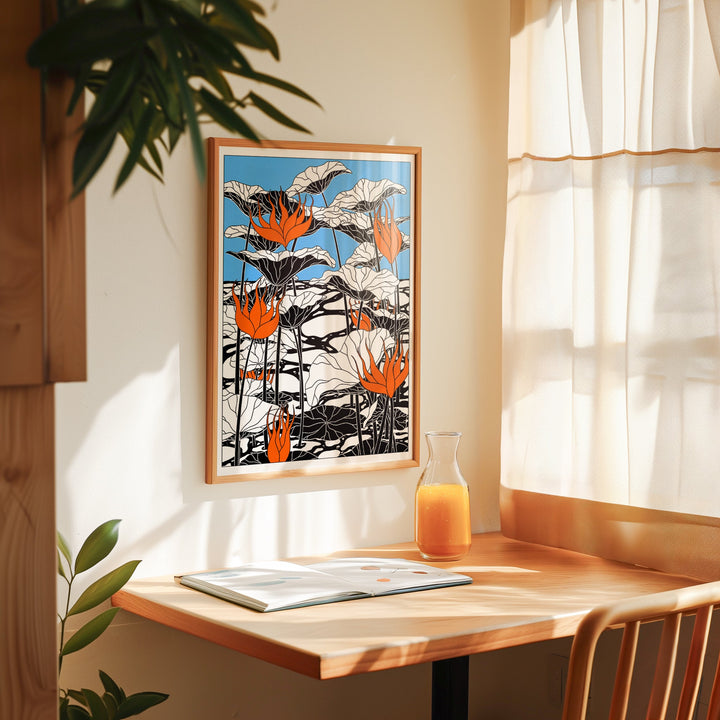 Livin LaVida Lotus Blau by Lisa Goebel wall - art - picture - poster