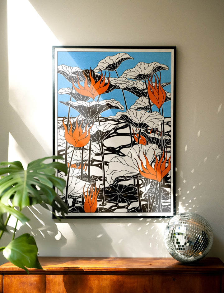 Livin LaVida Lotus Blau by Lisa Goebel wall - art - picture - poster