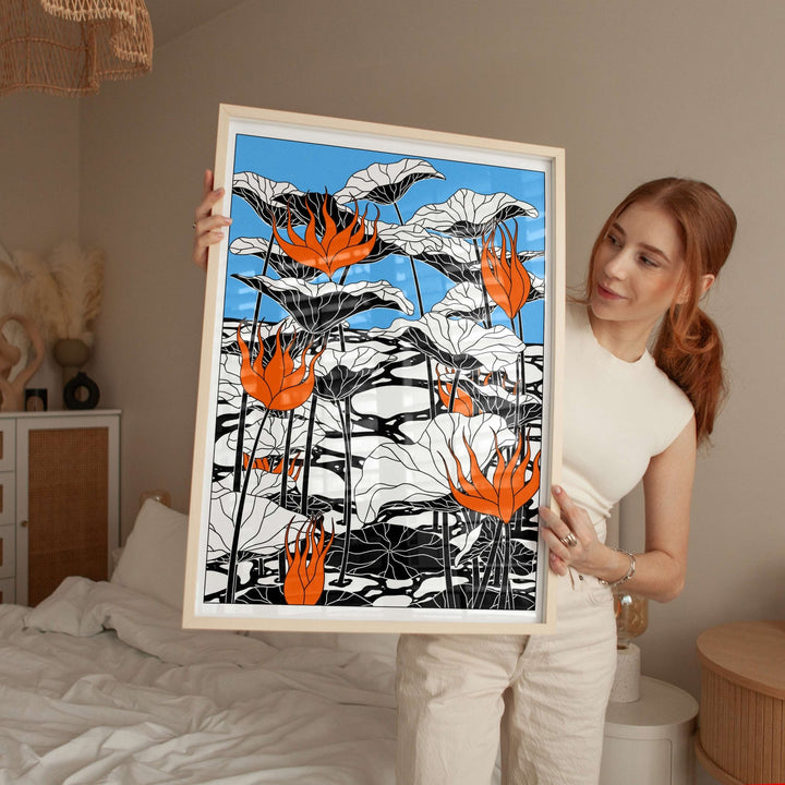 Livin LaVida Lotus Blau by Lisa Goebel wall - art - picture - poster