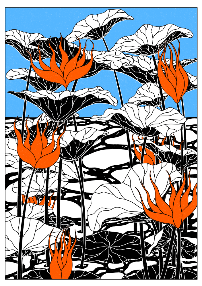 Livin LaVida Lotus Blau by Lisa Goebel frame