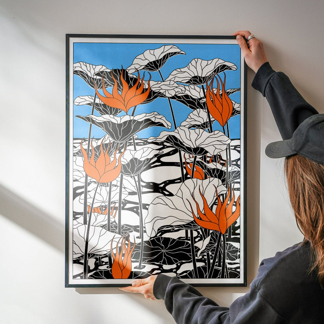 Livin LaVida Lotus Blau by Lisa Goebel wall - art - picture - poster