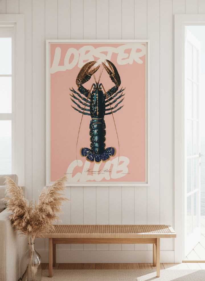 Neutral wall art displayed in a sunny coastal beach house
