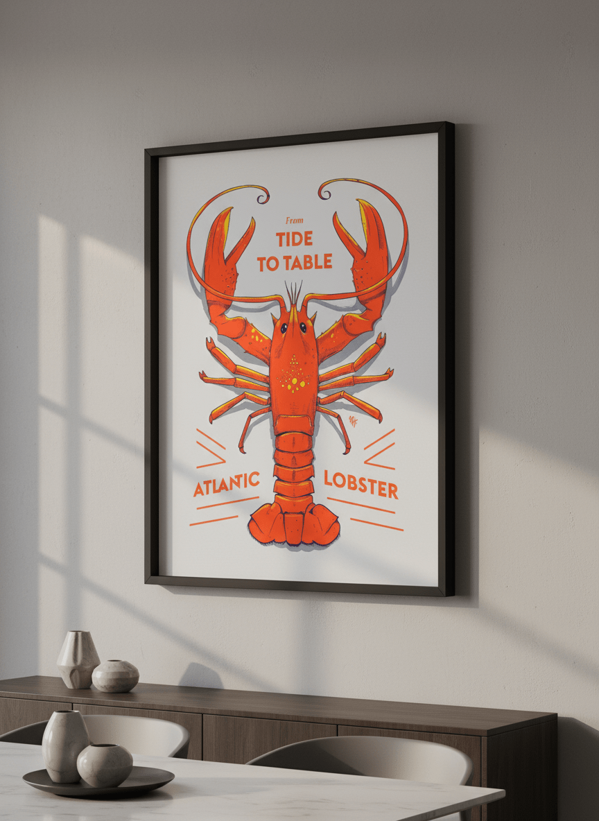 Wall art styled above a dining table in a contemporary home