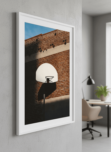 Contemporary wall art featured in a bright modern office workspace