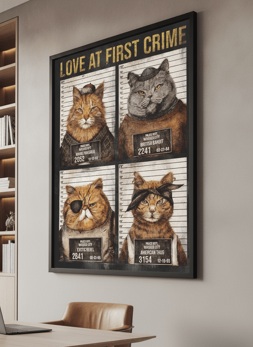 Contemporary wall art featured in a bright modern office workspace