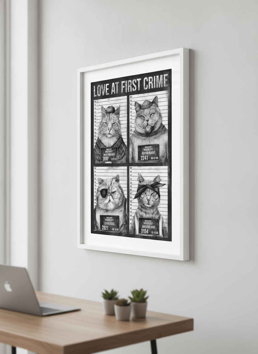 Contemporary wall art featured in a bright modern office workspace
