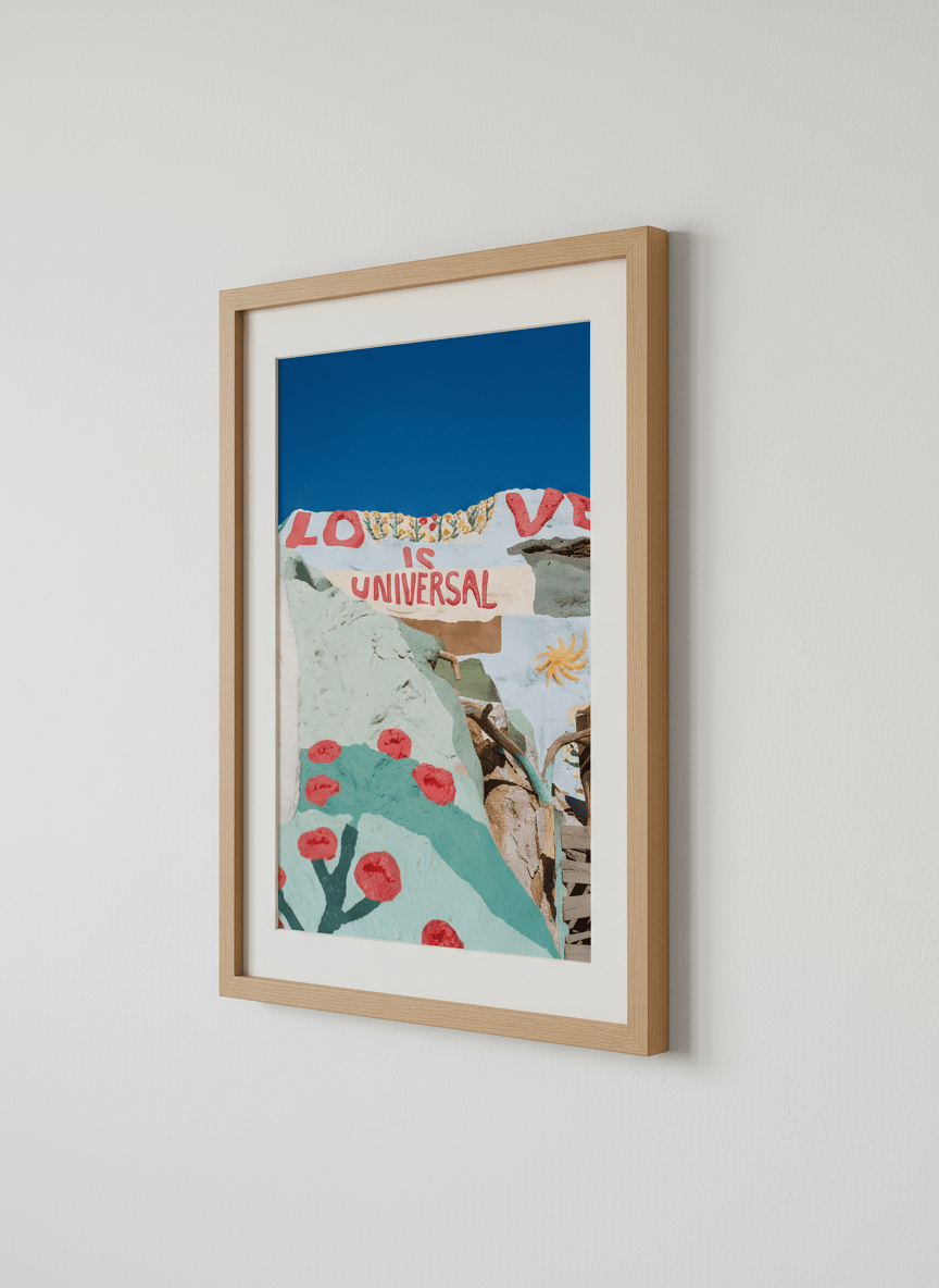 Contemporary wall art featured in a bright modern office workspace