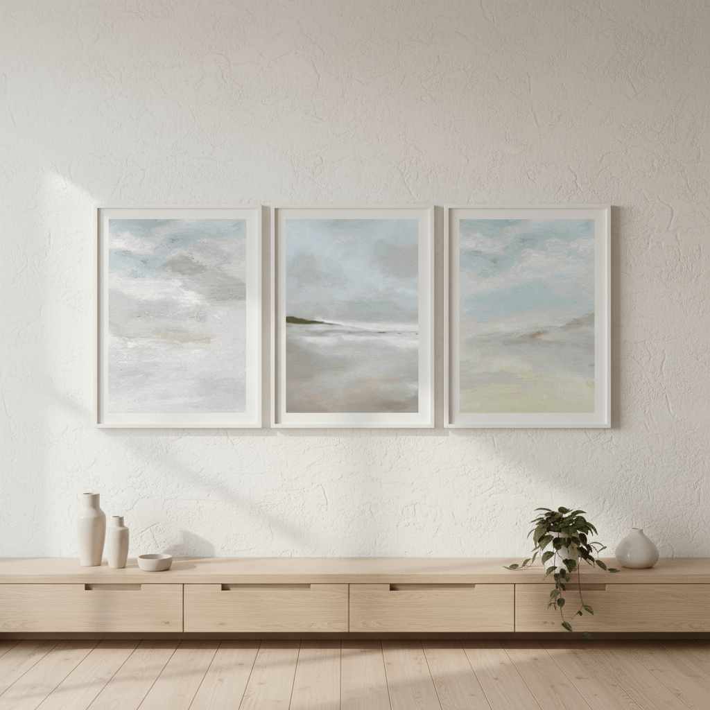 Low Grey Tide Trio by Josephine Wianto wall - art - picture - poster