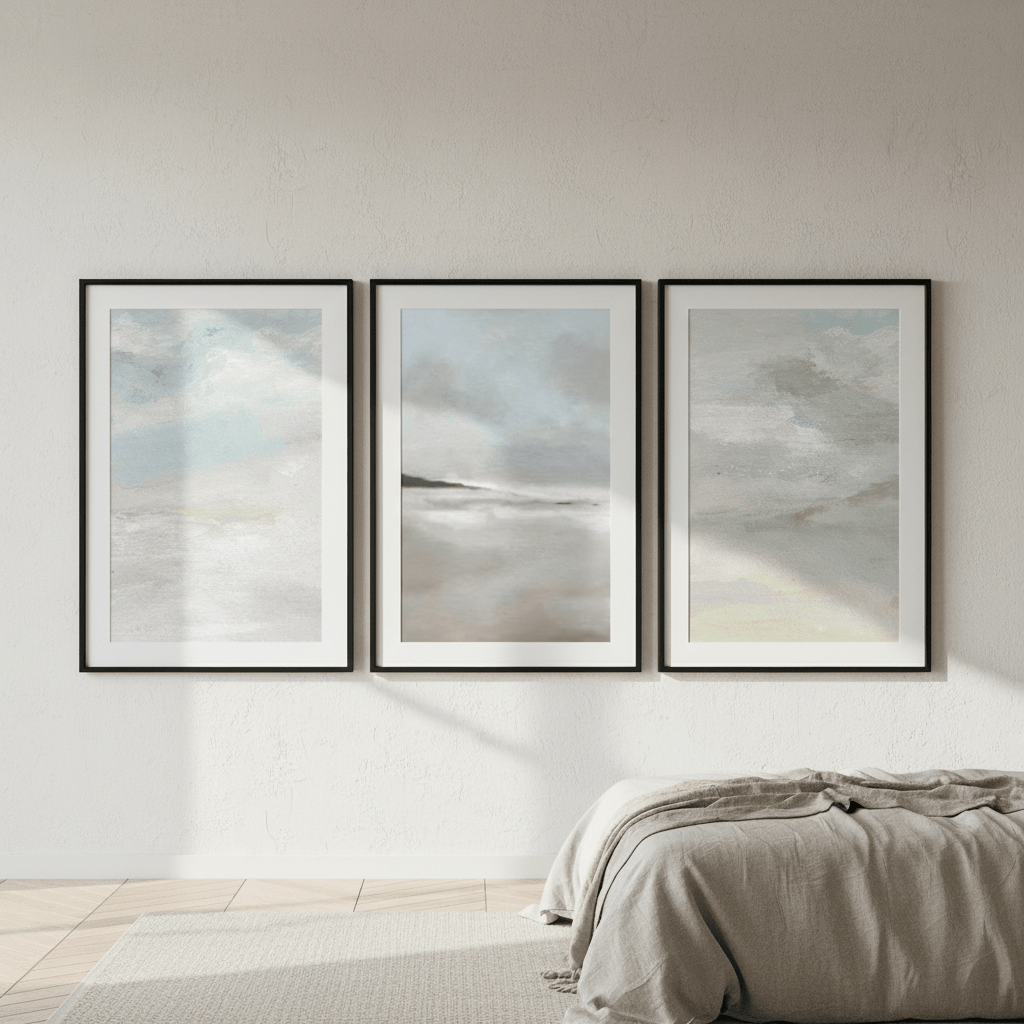 Low Grey Tide Trio by Josephine Wianto wall - art - picture - poster