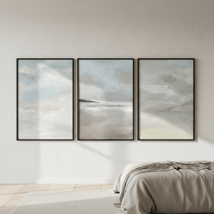 Low Grey Tide Trio by Josephine Wianto wall - art - picture - poster