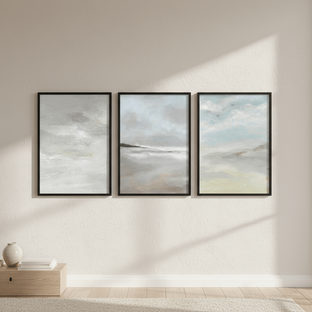 Low Grey Tide Trio by Josephine Wianto wall - art - picture - poster