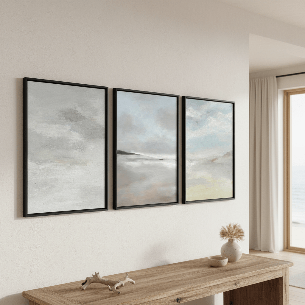 Low Grey Tide Trio by Josephine Wianto wall - art - picture - poster