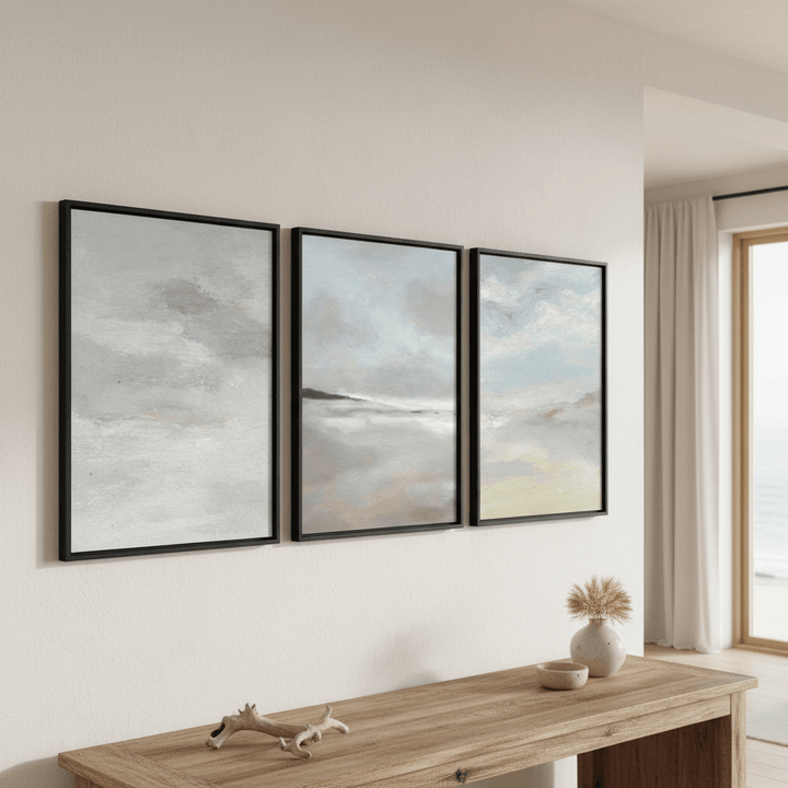 Low Grey Tide Trio by Josephine Wianto wall - art - picture - poster