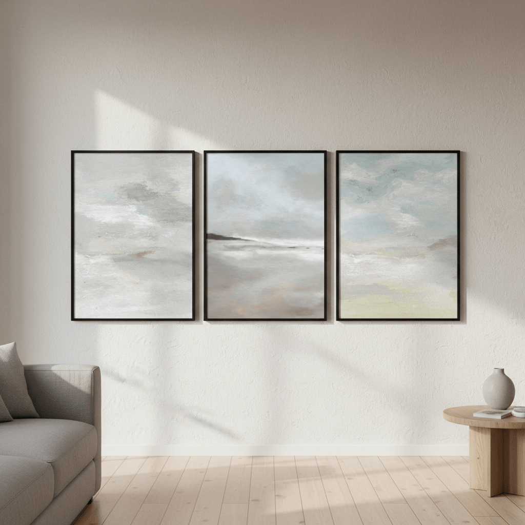 Low Grey Tide Trio by Josephine Wianto wall - art - picture - poster