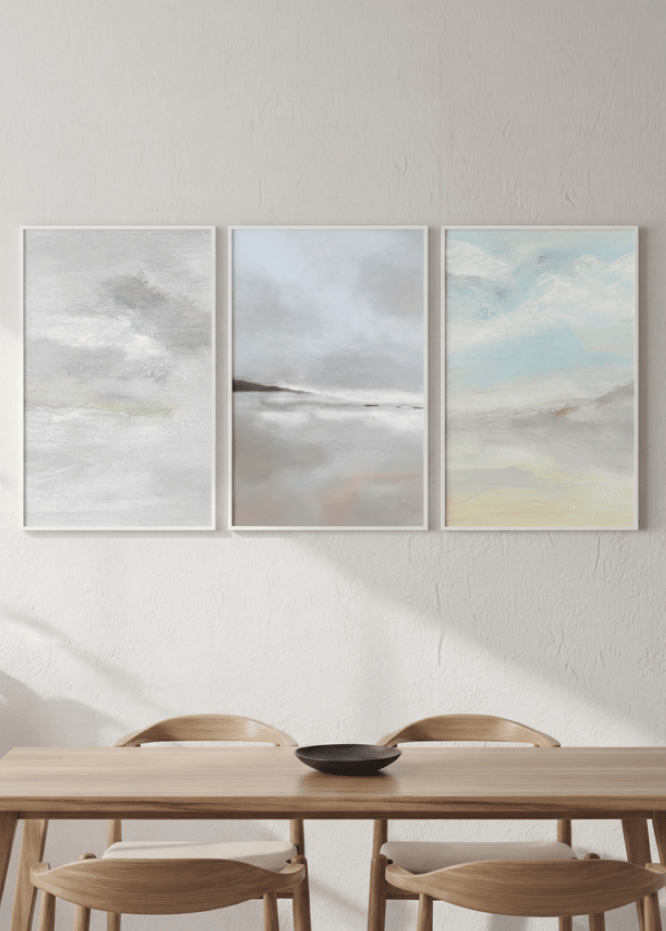 Low Grey Tide Trio by Josephine Wianto wall - art - picture - poster