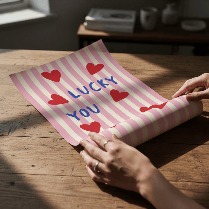 Lucky You Love Heart Print wall - art - picture - poster