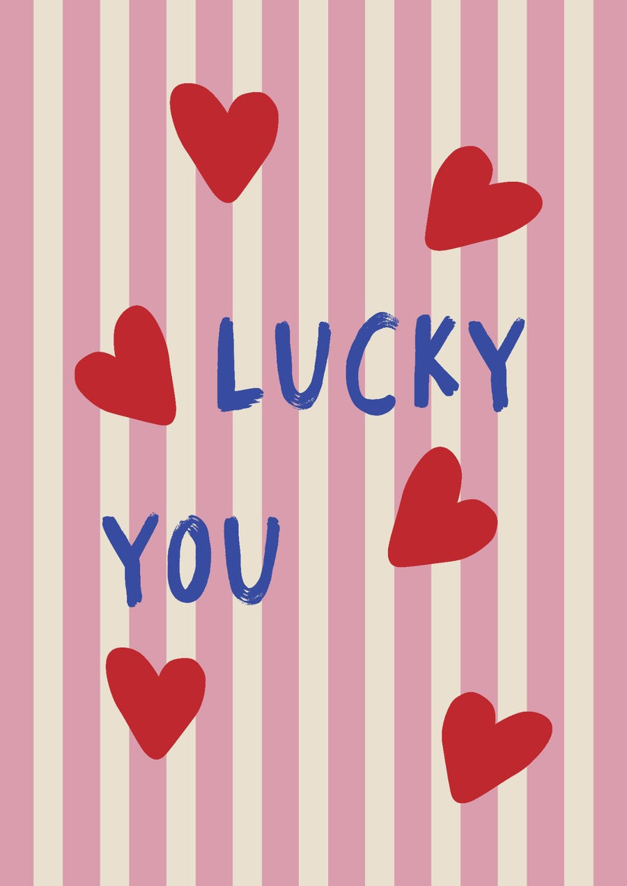 Lucky You Love Heart Print