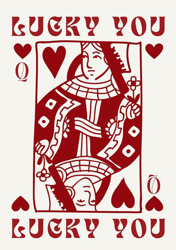 Lucky You Queen of Hearts Wall Print - Style My Wall,frame