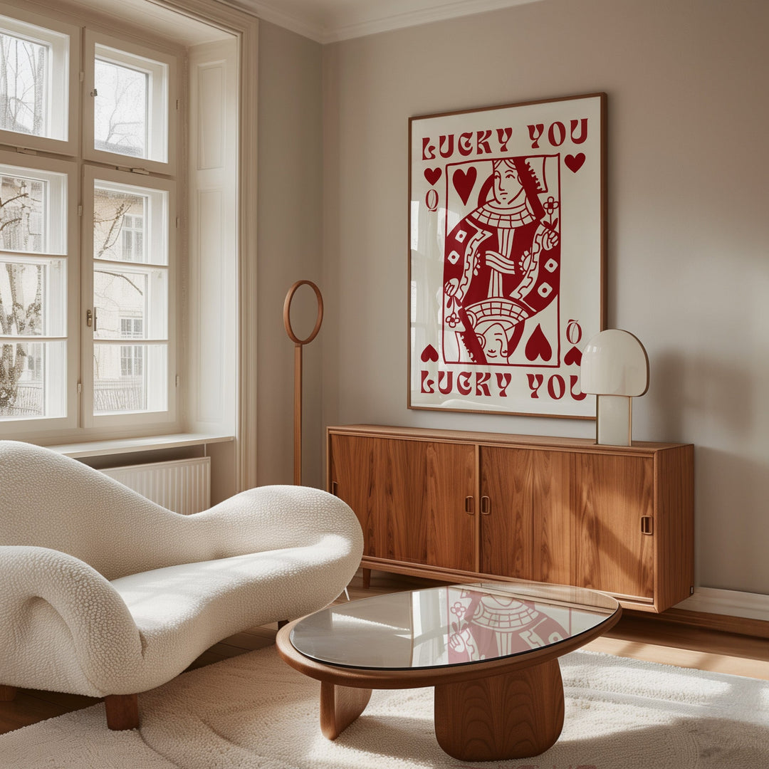 Lucky You Queen of Hearts Wall Print - Style My Wall
