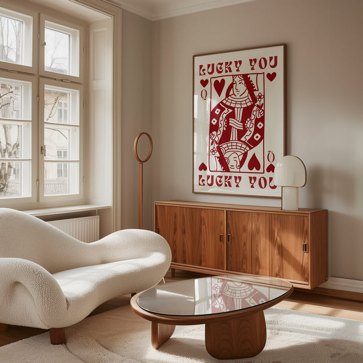 Lucky You Queen of Hearts Wall Print - Style My Wall