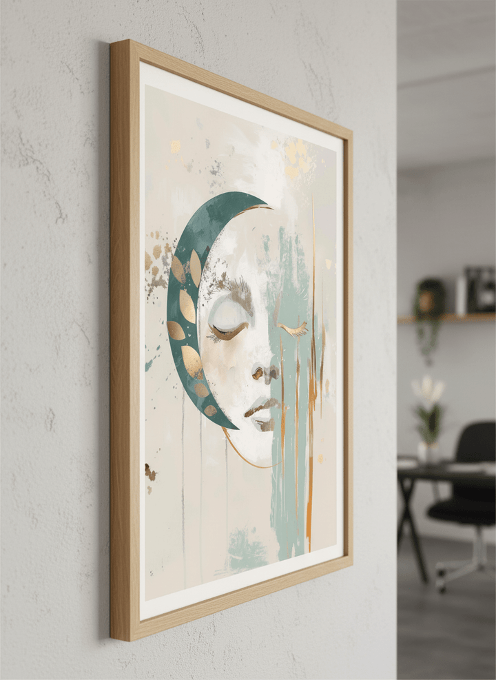 Contemporary wall art featured in a bright modern office workspace