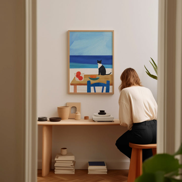 Girl sitting in study room
