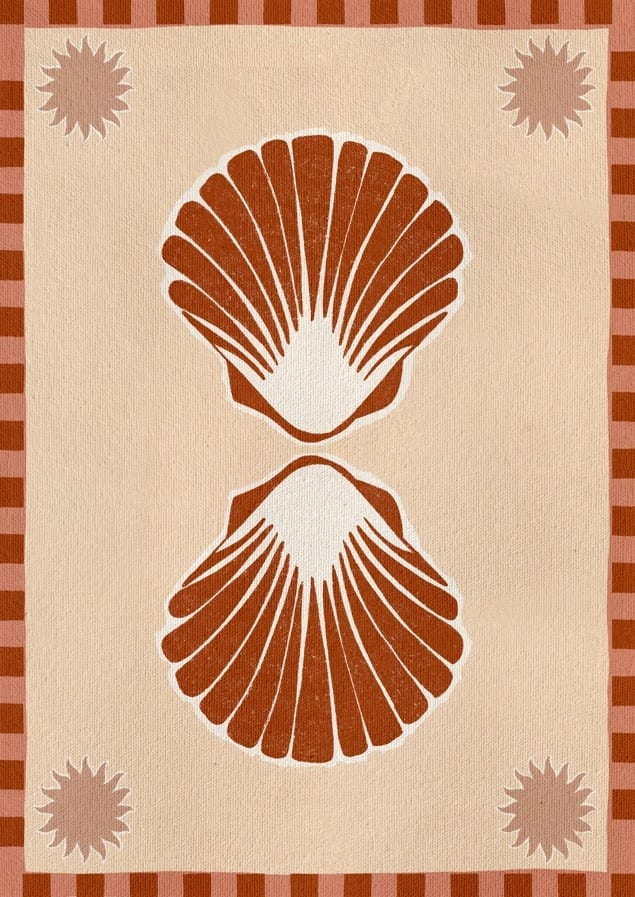 Lush Orange Seashells By Shatha Al Dafai