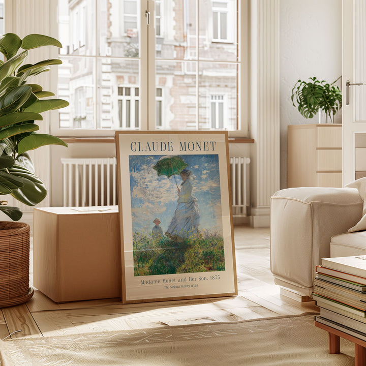 Madame Monet and Her Son by Claude Monet,livingroom,timber border