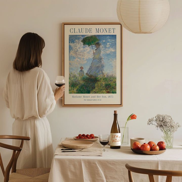 Madame Monet and Her Son by Claude Monet,livingroom,timber border