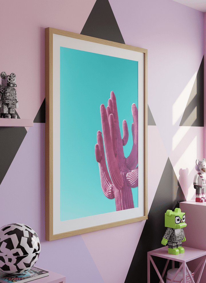 Bold wall art styled in a colourful, eclectic modern home