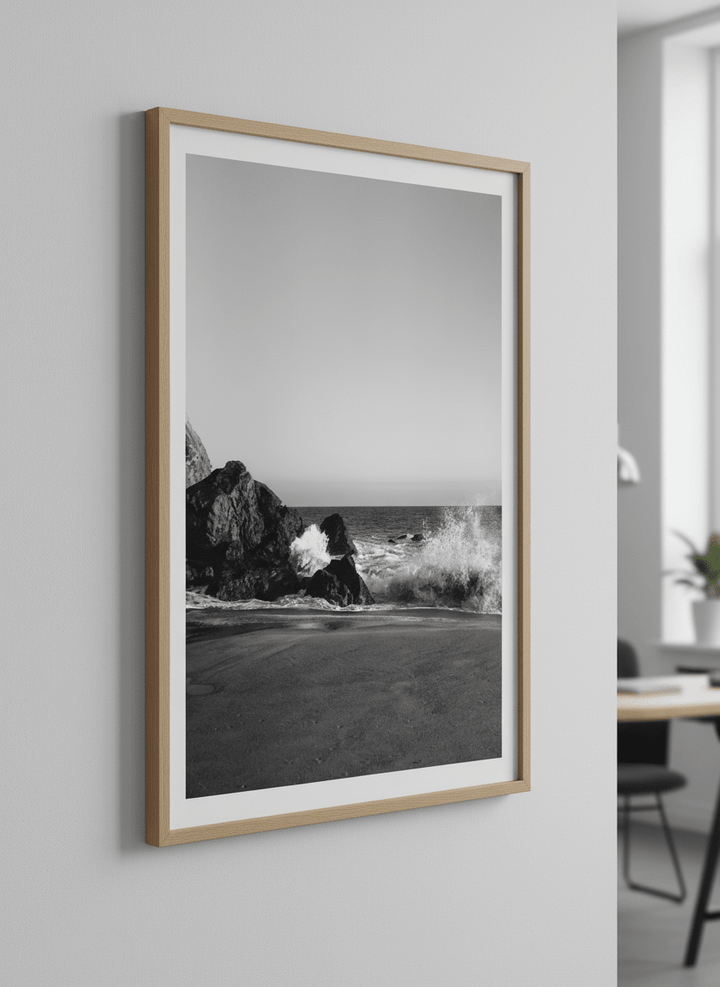 Contemporary wall art featured in a bright modern office workspace