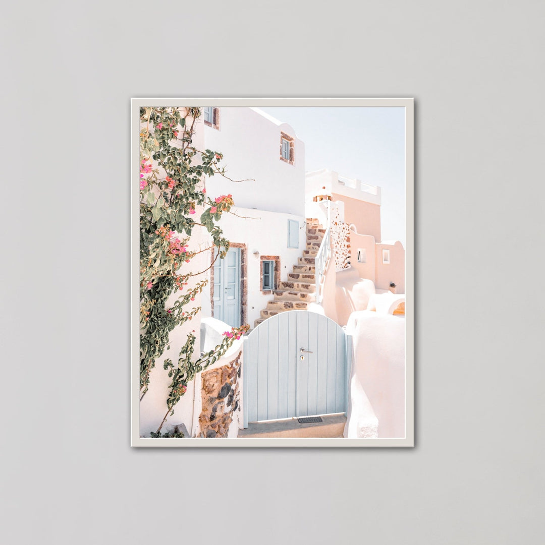 Mamma Mia Pink House in Santorini Island Wall Art - Style My Wall